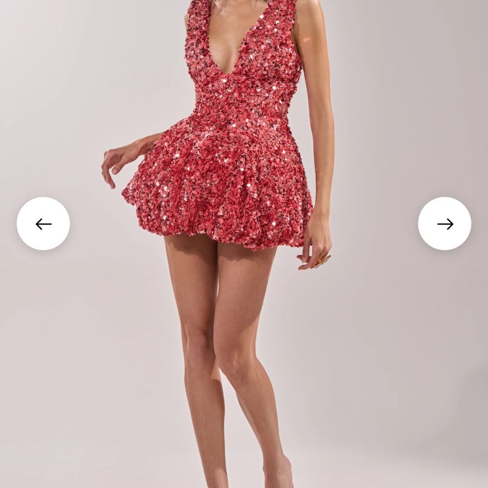 NWT Pink/Red Sequin Mini Dress - Medium